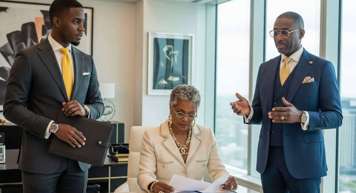 A private banking relationship team in discussion